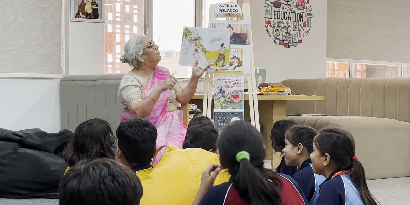 Bringing stories to life through an engaging read-aloud session.