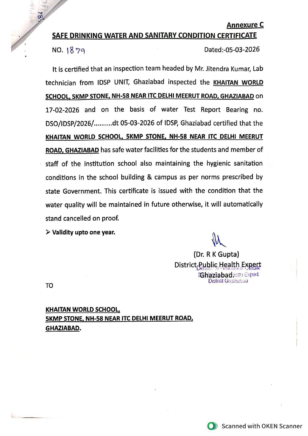 Water Test Report — page 2 of 2