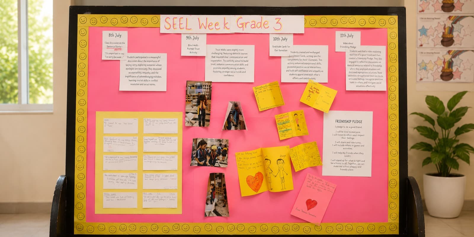 Grade 3: a week of pledges, cards and reflections.