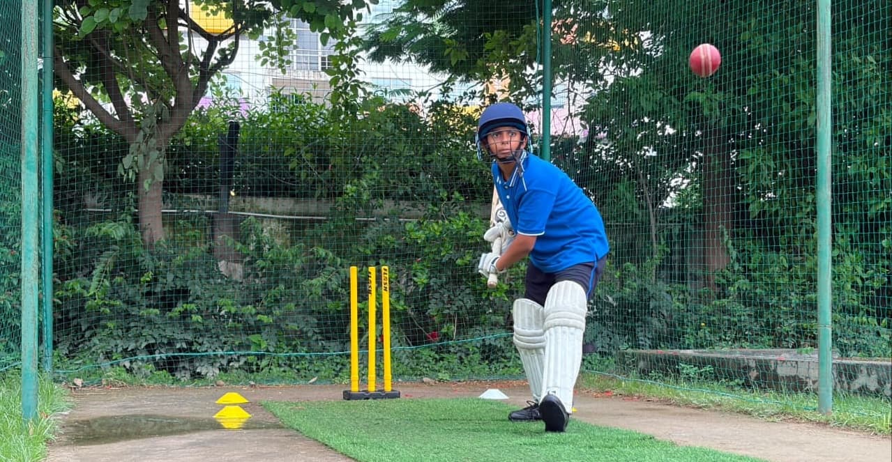 Building cricket skills in a dedicated practice arena.